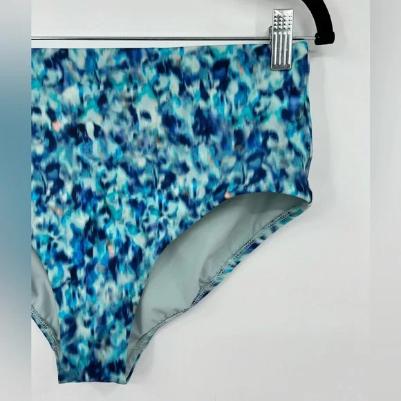🆕 NWOT Athleta High Waist Swim Bottom Bikini Dark Lapis Blue Print Size Medium - Picture 12 of 14